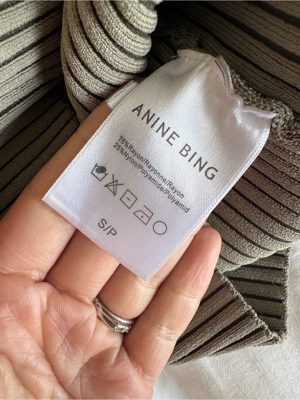 Anine Bing Ribbed Knit Set in khaki - Picture 4 of 8